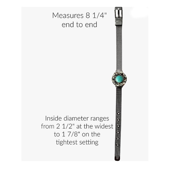 Snap Charm Bracelet Stainless Steel Includes 3 Standard Size Snaps Shown Adjusta - Picture 3 of 5